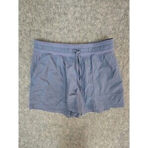 Lululemon Shorts Womens Sz 10 Blue Ribbed Waist Dance Studio Pockets LW7CCGS